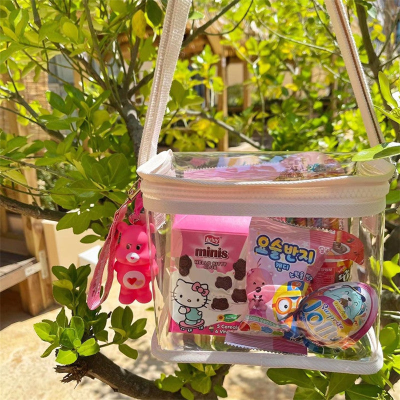 Cute Transparent Kids Shoulder Bag for Swimming, Snacks, Toys & Daily Use - Waterproof PVC Design