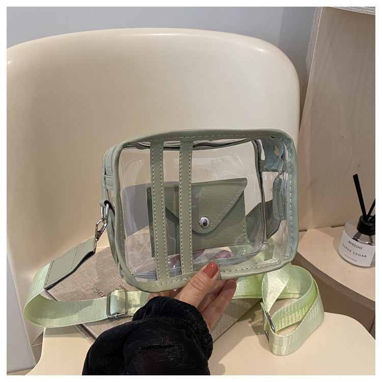 Spring and Summer New Special-Interest Design Trendy Cool Transparent Casual Shoulder Bag Fashion Trendy Simple Crossbody Small Square Bag