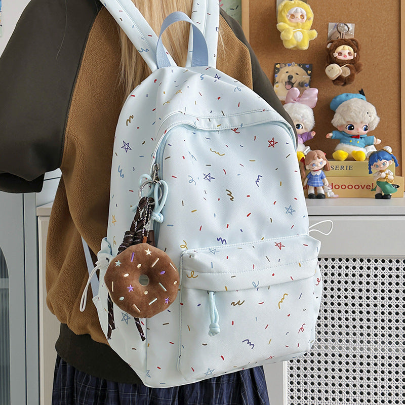 Cute Cartoon Print Backpack for Students with Large Capacity and Laptop Compartment, Perfect for School and Daily Use