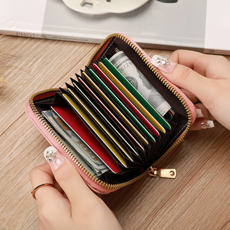 Fashionable Minimalist Women's Compact Zipper Wallet with Multi-Card Slots and Large Capacity for Daily Use