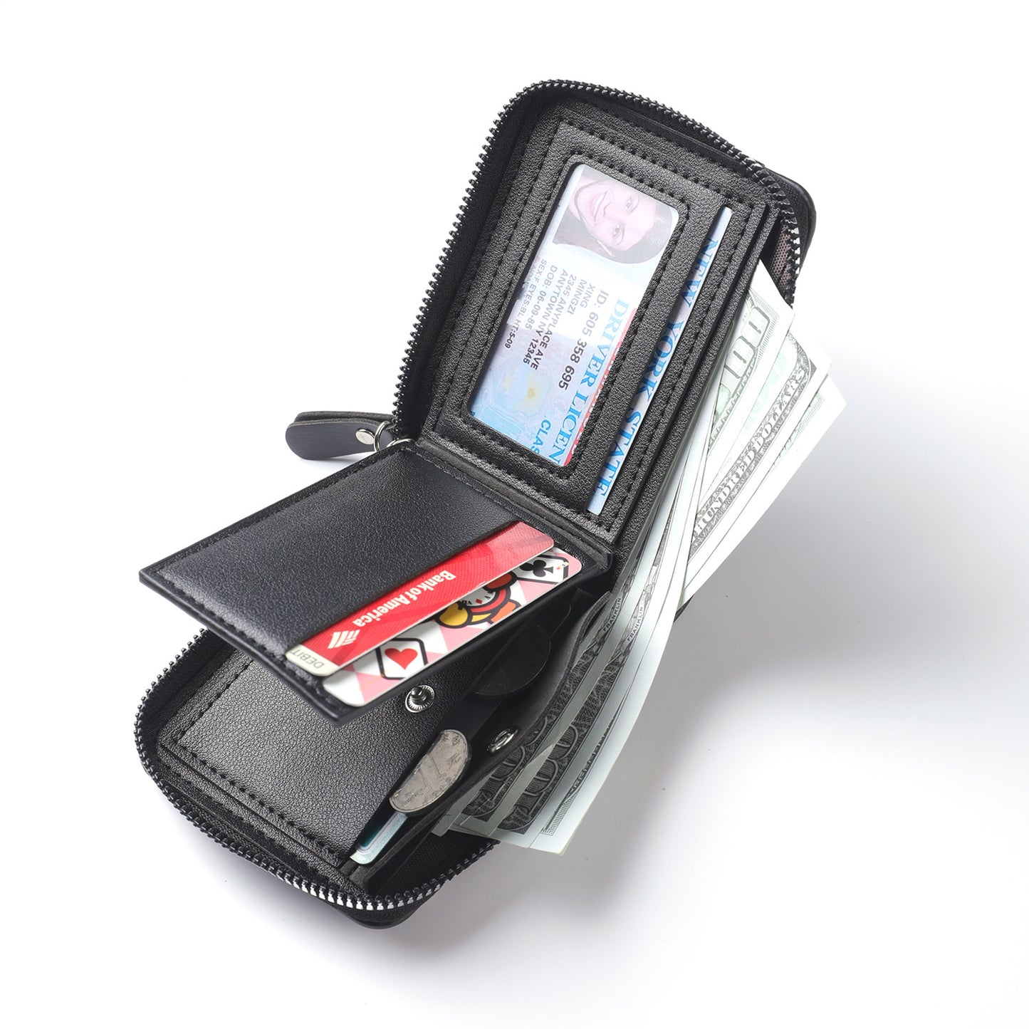 New Men's Zipper Wallet Short Youth Trendy Bag