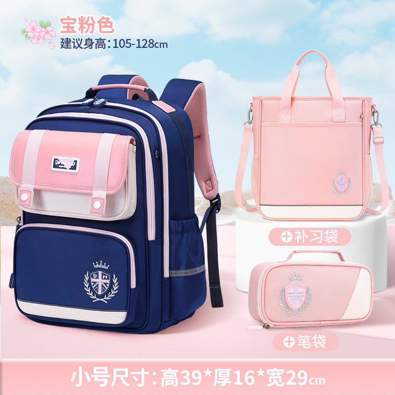 2026 New Kids Backpack for Grades 1-6, Lightweight & Ergonomic Design with Large Capacity, Breathable and Waterproof Oxford Fabric, British Style School Bag with Pencil Case and Study Bag Set