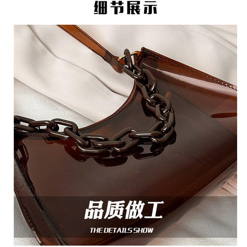 Summer New Transparent PVC Women's Bag Fashion Underarm Cute Daily Shoulder Bag