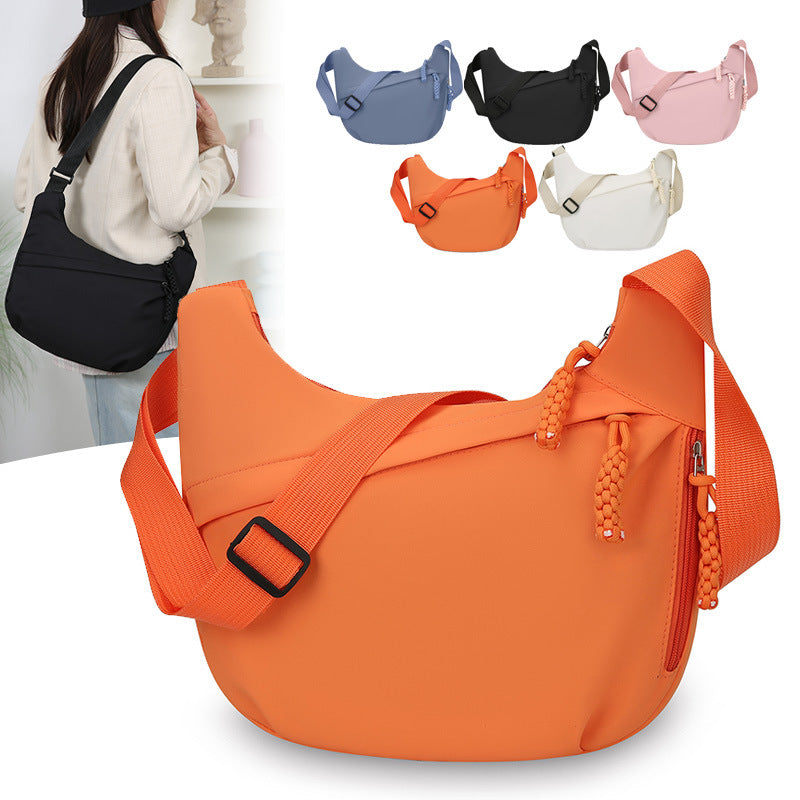 New Nylon Casual Crossbody Bag Unisex Waterproof Shoulder Bag Zipper Design Adjustable Shoulder Strap