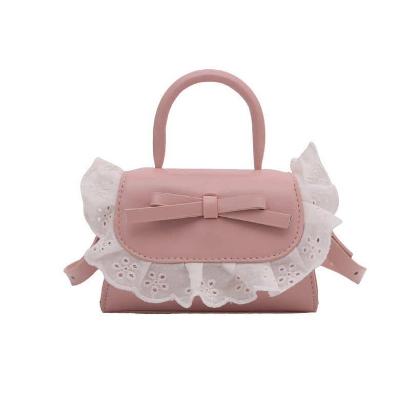 Korean Style Sweet Bow Lace Mini Messenger Bag Women's Fashion Small Square Bag