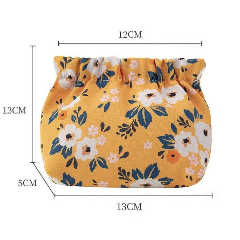 Elastic Printed Portable Storage Bag with Automatic Closure, Waterproof and Durable for Makeup and Daily Essentials