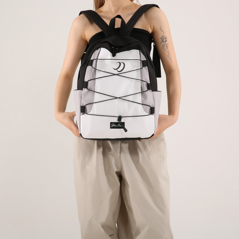 Schoolbag Female Japanese Contrast Color and Versatile Sports Outdoor Travel Backpack College Students' Backpack Men
