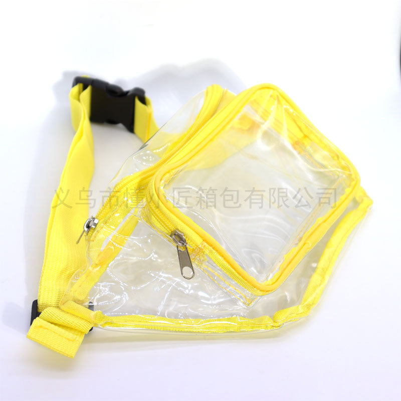 Transparent PVC Waist Bag Workout Waterproof Storage Bag Crossbody Sports Outdoor Running Pouch Travel