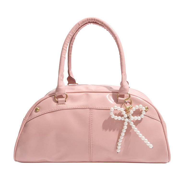 Bowling Bag Women's Fashionable Spring New Korean Style Large Capacity Commute Leisure Shoulder Underarm Handbag