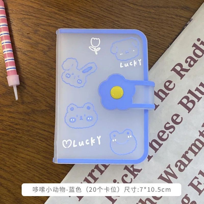 Women's Wallet Transparent Cute Cartoon Animal Card Holder Ultra-Thin Multi-Card-Slot Student Daily Anti-Degaussing Storage Card Holder