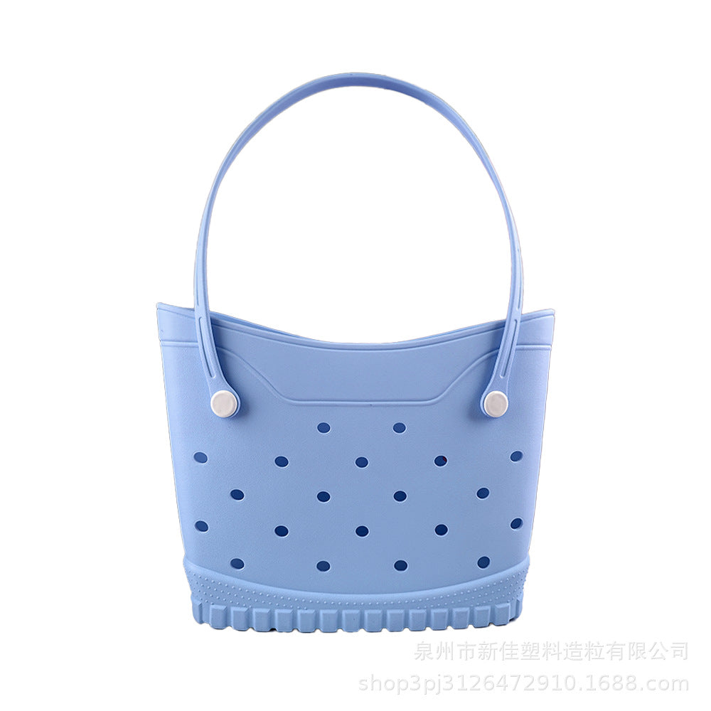 Stylish EVA Beach Tote Bag with Hollow Design, Lightweight and Spacious for Daily Use