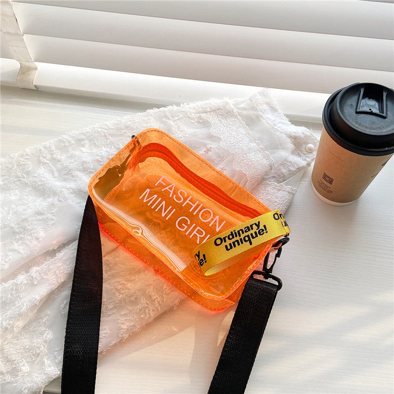 Transparent Fashion Mini Crossbody Bag with Adjustable Shoulder Strap Everyday Joker Trendy Item