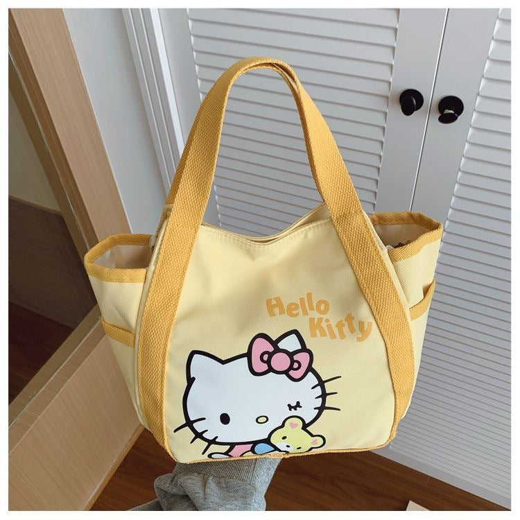 Cute Hello Kitty Tote Bag with Large Capacity for Daily Use and Lunch Carrying