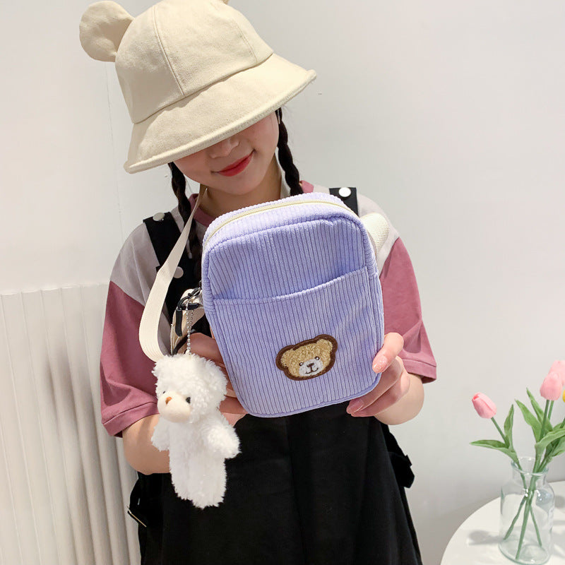 Nylon New Corduroy Small Square Bag Girls' Student Canvas Crossbody Cute Fashion Shoulder Bag