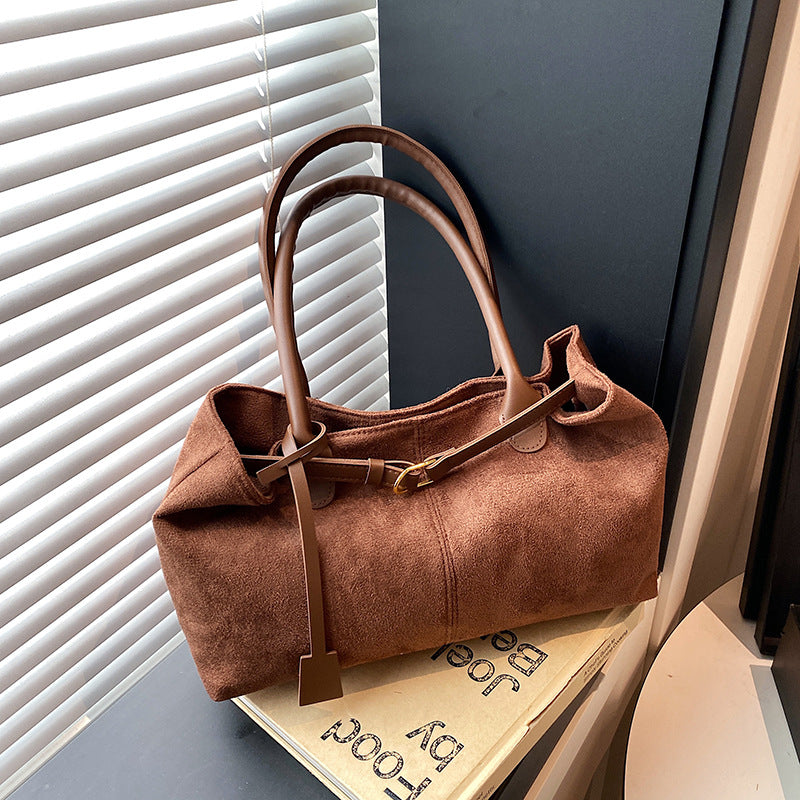 Underarm Bag Women's Fashion New Fashionable Retro Frosted Large Capacity Commuter Shoulder Big Handbag