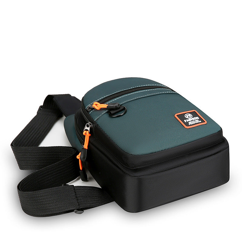 Men's Chest Bag Trendy One-Shoulder Crossbody Motorcycle Bag Large Capacity Wear-Resistant Riding Waist Bag New