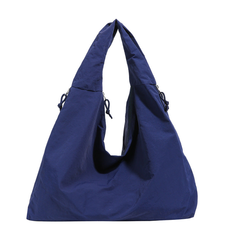 Minimalist Large Capacity Tote Bag for Women, Soft Fabric Shoulder Handbag with Multiple Inner Pockets, Casual Everyday Style