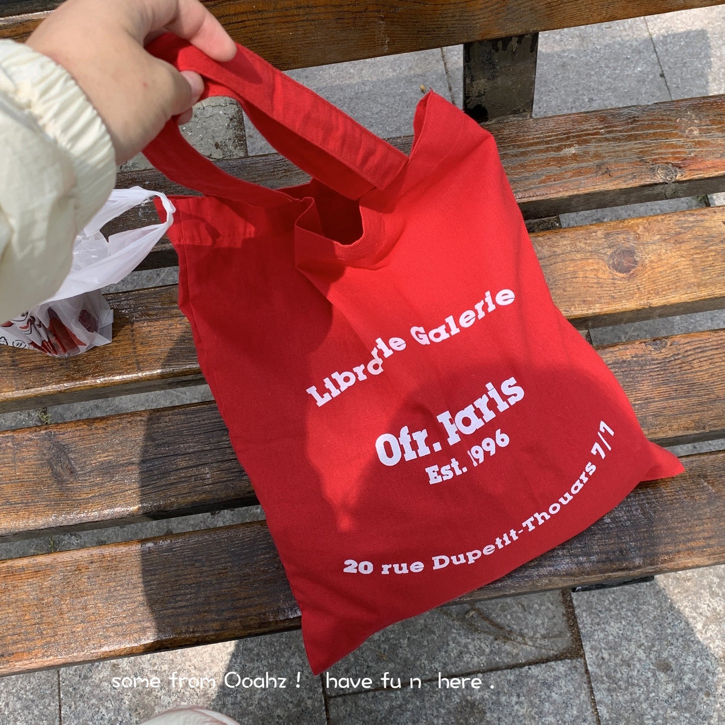 Paris Bookstore Style Letter Tote Bag Simple French Design Everyday Joker Practical Shoulder Bag