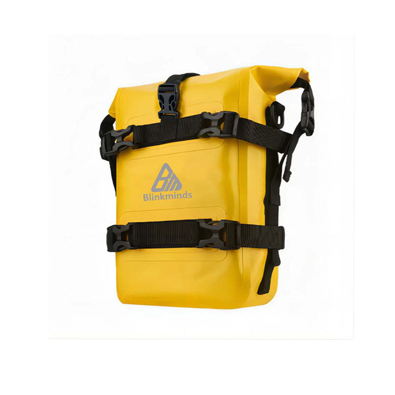 Waterproof Motorcycle Bumper Bag with Roll-Top Design, Large Capacity PVC Saddlebag for Riding