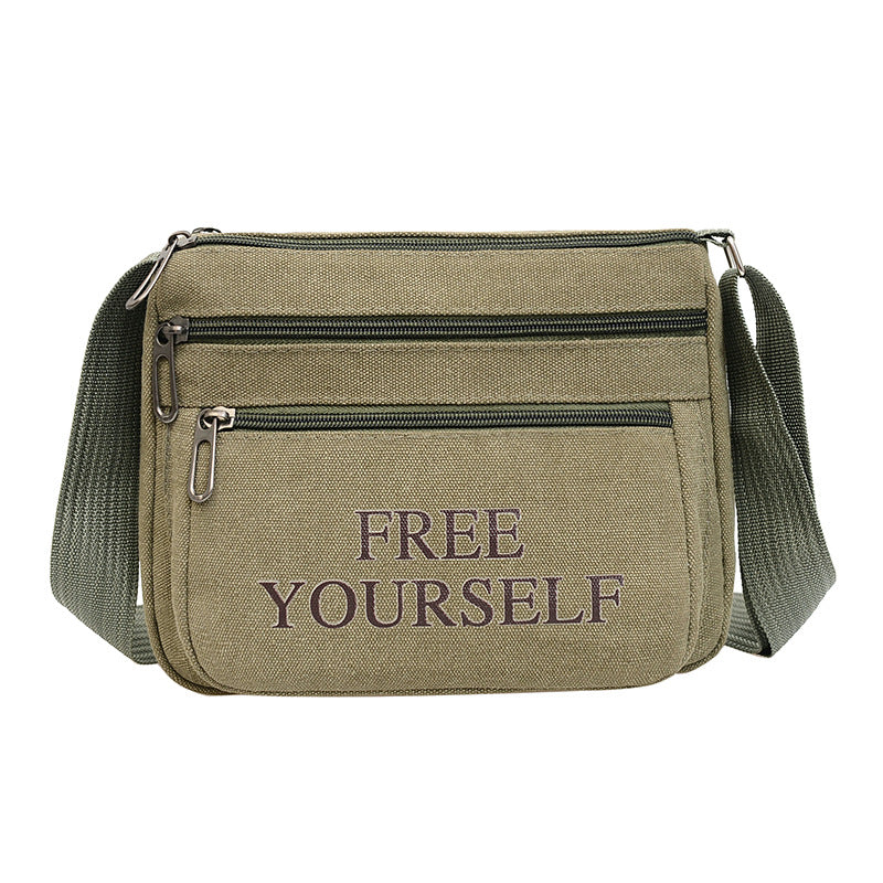 Fashionable Nylon Shoulder Bag with Multiple Pockets for Men and Women, Perfect for Daily Commute and Travel