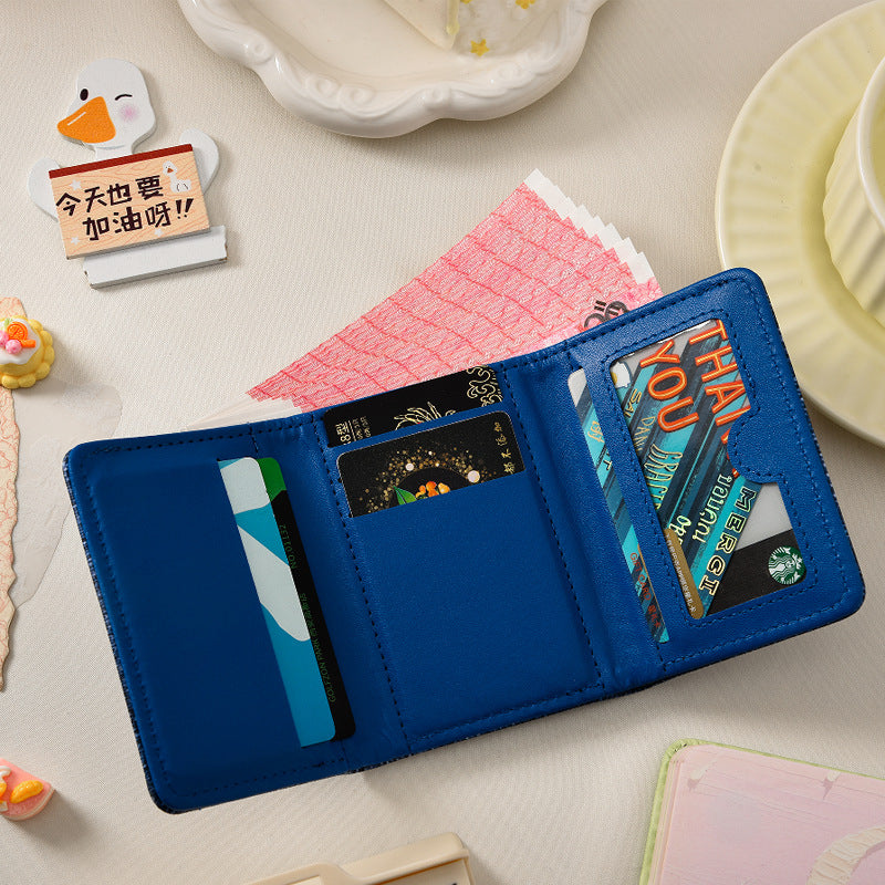 New Denim Pattern Coin Purse Multi-Functional Cute Mini Hello Kitty Portable Small Wallet for Women