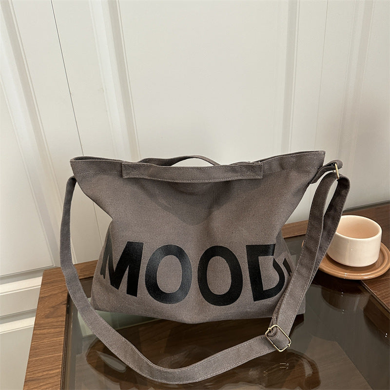 New Fashion Printing Letter Shoulder Bag Women's Large Capacity Casual Easy Matching Tote Bag Simple Fashion Canvas Bag