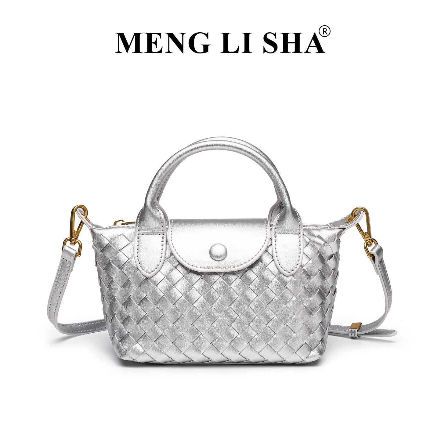Woven Bag Women's Fashion Longchamps Bag Trendy One-Shoulder Crossbody Dumpling Bag Commuter's All-Matching Portable Small Square Bag
