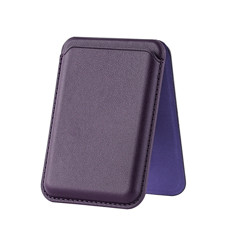 Magnetic Card Holder Stand for Apple 16Pro Max, Magsafe Strong-Magnet Phone A- Frame Stand with Card Slot Leather Case