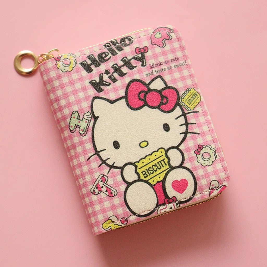 Cartoon Hellokitty Girls' Bank Card Coin Bag Coin Pocket Mini Cute Zipper Creative Small Wallet