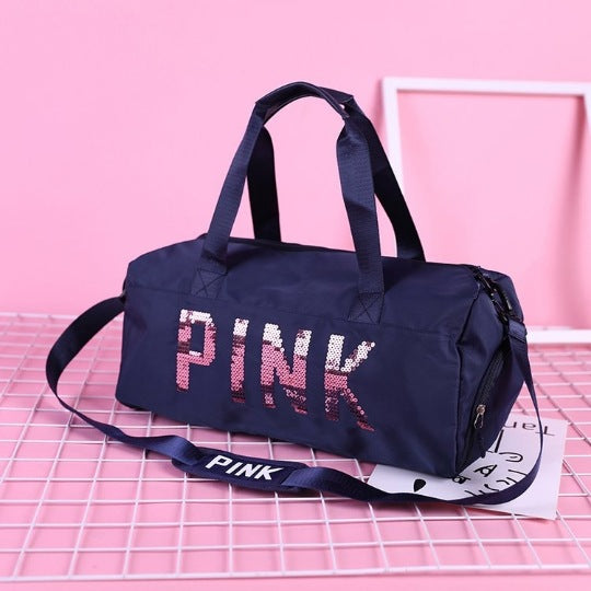 Pink Gym Bag Men's and Women's New Outdoor Travel Bag Portable Large Capacity Nylon Waterproof Shoes Warehouse Bag