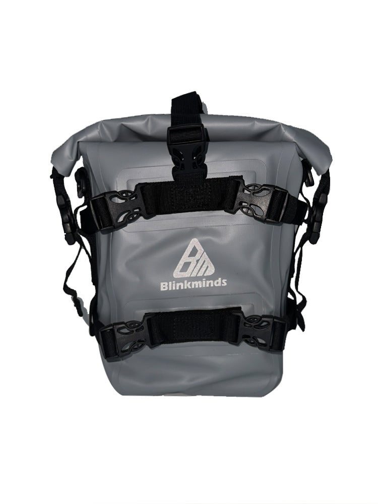 Waterproof Motorcycle Bumper Bag with Roll-Top Design, Large Capacity PVC Saddlebag for Riding