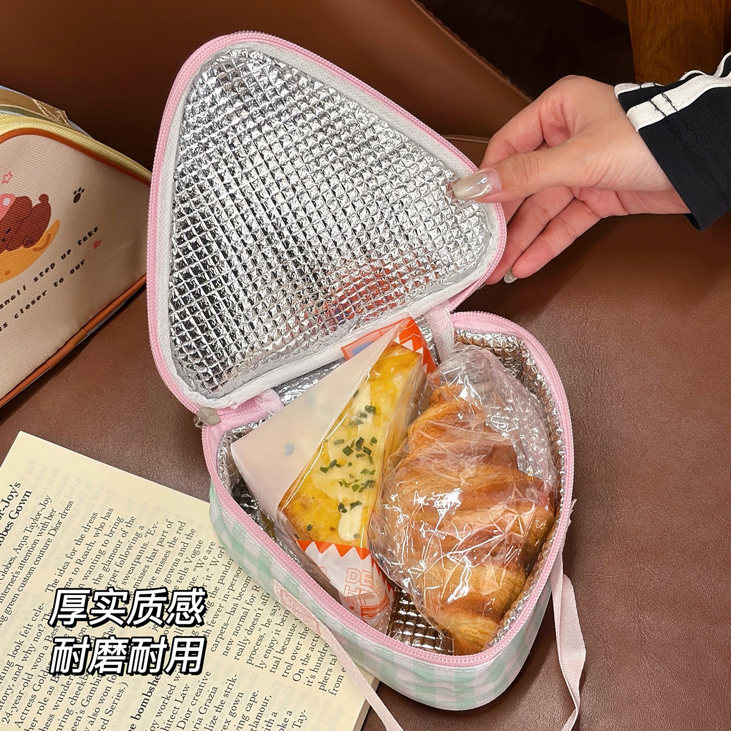 Cartoon Breakfast Portable Lunch Bag Men and Women Work Commuter Portable Lunch Insulation Lunch Bag Thickened