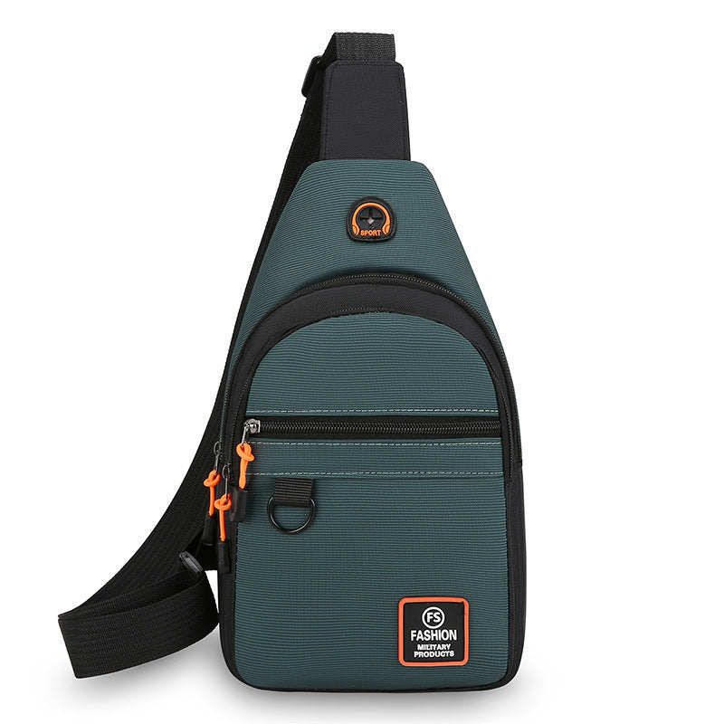 Men's Chest Bag Trendy One-Shoulder Crossbody Motorcycle Bag Large Capacity Wear-Resistant Riding Waist Bag New