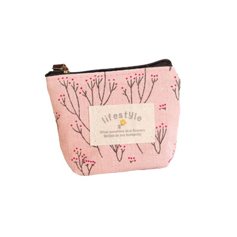 Cute Polar Bear Print Canvas Coin Purse for Women, Stylish Everyday Key and Card Holder with Zipper Closure