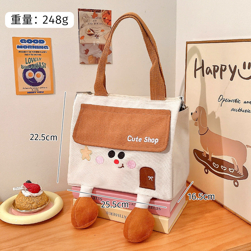 Cute House-shaped Insulated Lunch Bag with Portable Design for Work and Picnics