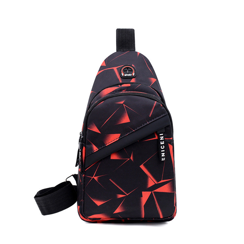 Chest Bag for Men and Women Lightweight Crossbody Bag with Earphone Hole Suitable for Outdoor Travel Daily Use