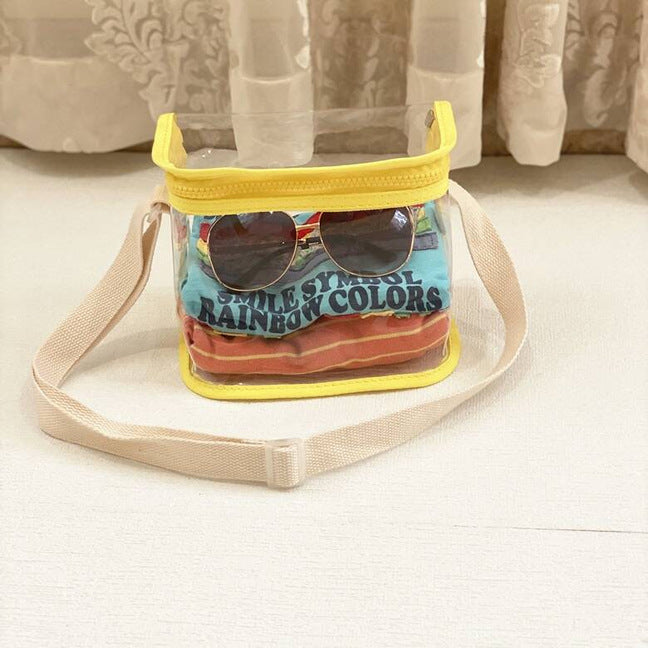 Transparent Waterproof Beach Bag with Cute Toys for Swimming and Travel - Perfect for Kids and Adults