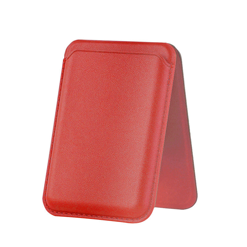 Magnetic Card Holder Stand for Apple 16Pro Max, Magsafe Strong-Magnet Phone A- Frame Stand with Card Slot Leather Case