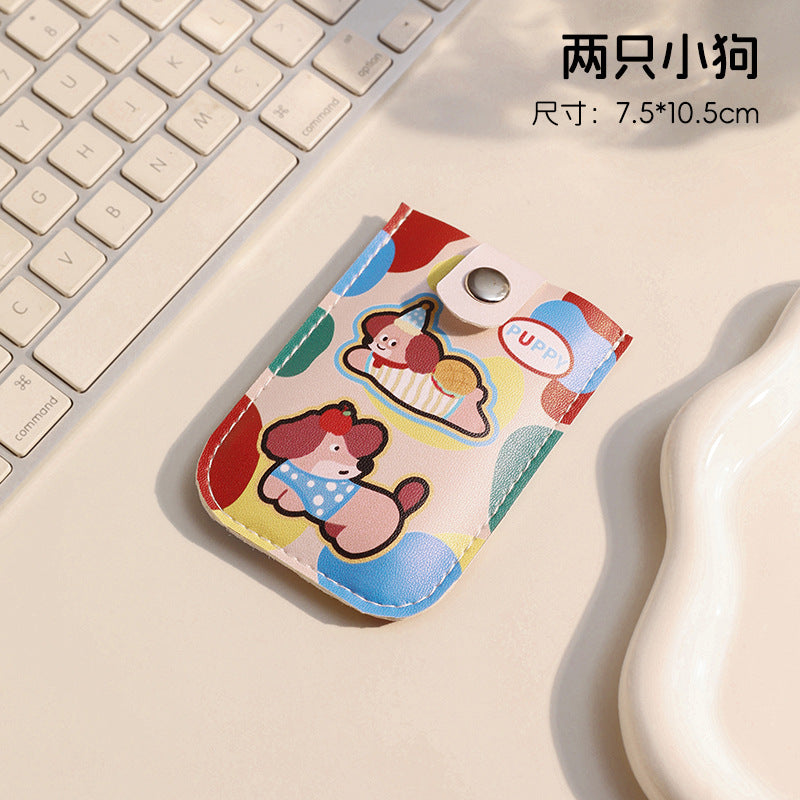 Cartoon Pull-out Card Holder Female Cute Portable Card Holder Multiple Card Slots ID Storage Bag Personality Student Small Card Clamp