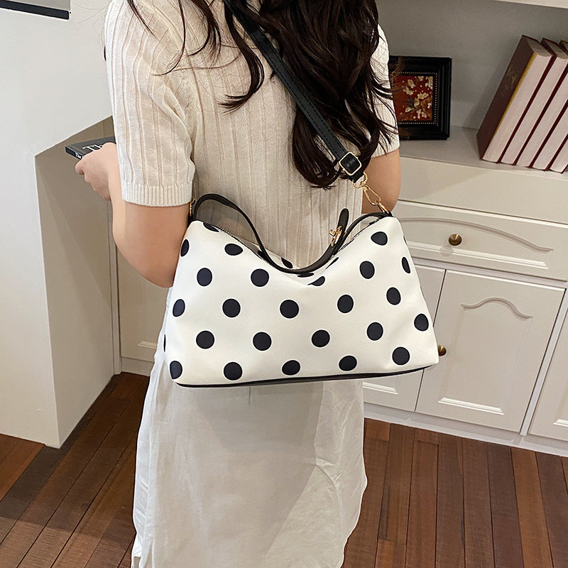 High-Grade Polka Dot Shoulder Bag New Fashion Simple Urban Style Commuter Messenger Bag Everyday Joker