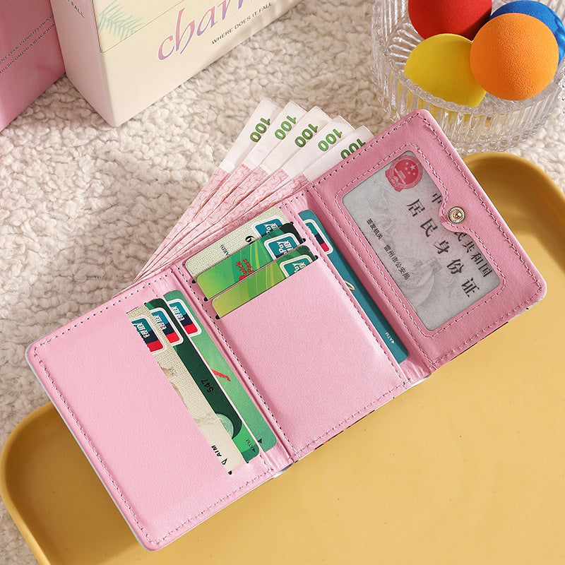 Cute Cartoon Burger Wallet for Women and Men, 3-Fold PU Coin Purse with Anti-Theft Features, Perfect for Daily Use and Students