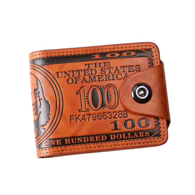 Men's Lightweight PU Wallet with US Dollar Design, Vintage Embossed Pattern, Multi-Card Slot, Durable and Scratch-Resistant