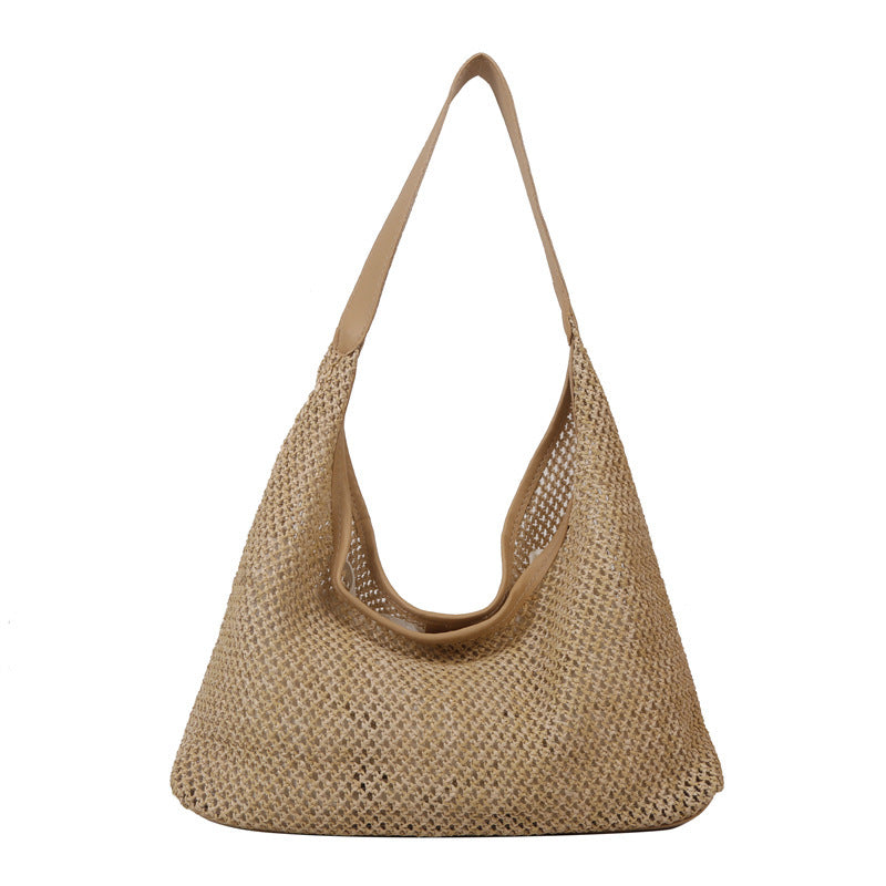 Straw Woven Large Capacity Fashion Casual Bag Summer Popular Korean Woven Shoulder Underarm Bag Tote Bag