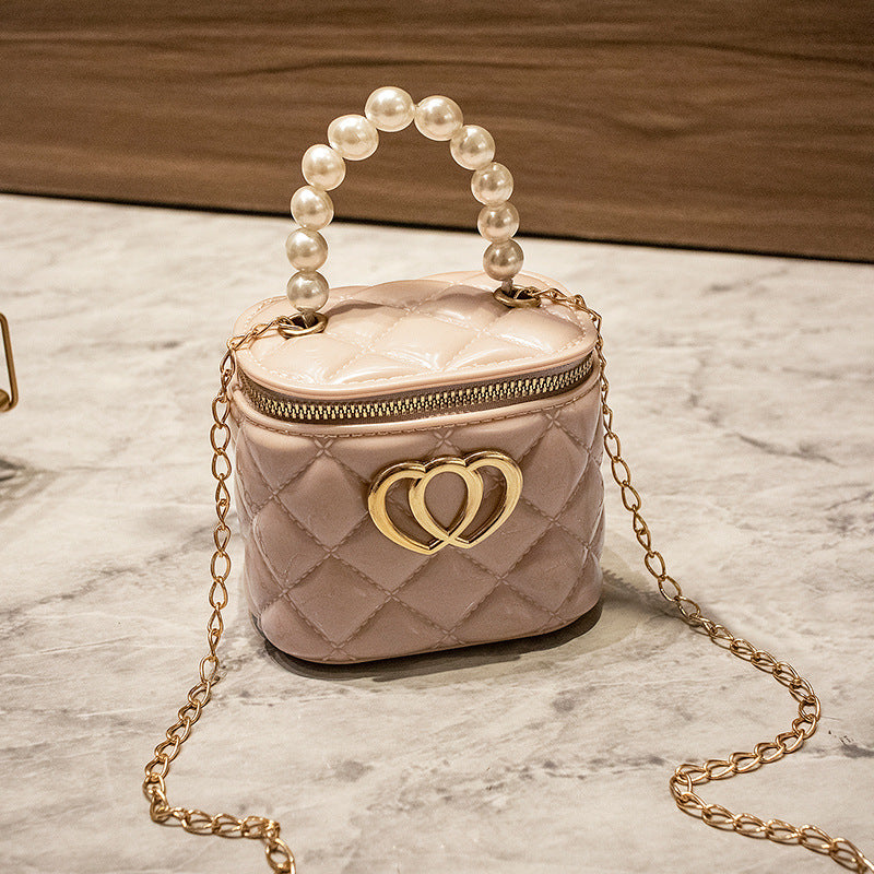 Fashion Mini Small Bag New Rhombus Bucket Gel Bag Pairs of Love Decorative Small Bag Shoulder Crossbody Women's Bag