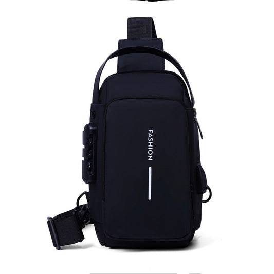 Chest Bag Men's Anti-Theft Outdoor Leisure Shoulder Stylish and Versatile Password Lock Crossbody Bag