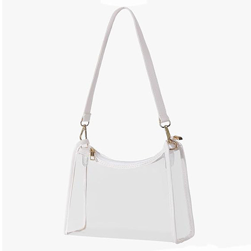 Popular Transparent PVC Shoulder Bag Travel Waterproof Storage Underarm Bag