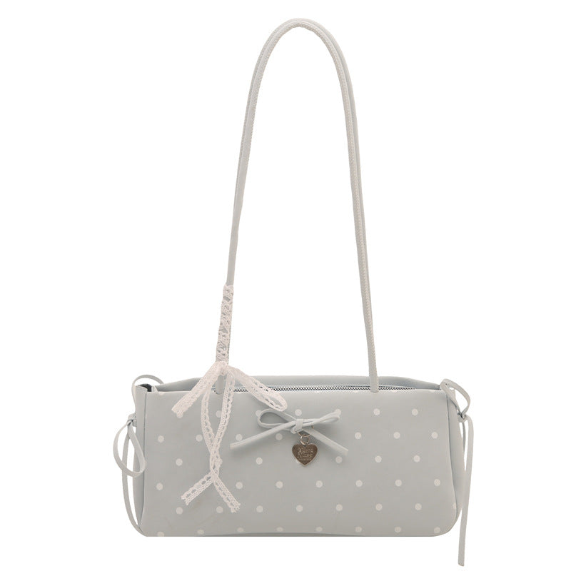New Polka Dot Shoulder Bag Lace Bow Love Ornaments Fashion Commuter Everyday Joker