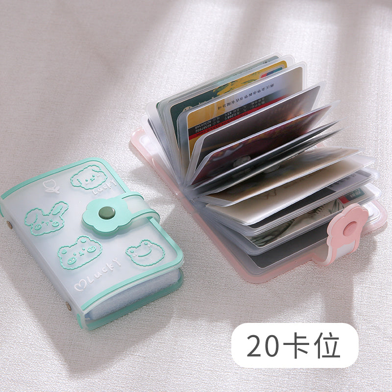 Women's Wallet Transparent Cute Cartoon Animal Card Holder Ultra-Thin Multi-Card-Slot Student Daily Anti-Degaussing Storage Card Holder