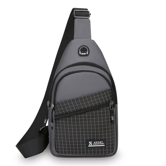 New Men's Chest Bag Fashion Simple Shoulder Messenger Bag Sports Casual Nylon Small Shoulder Bag