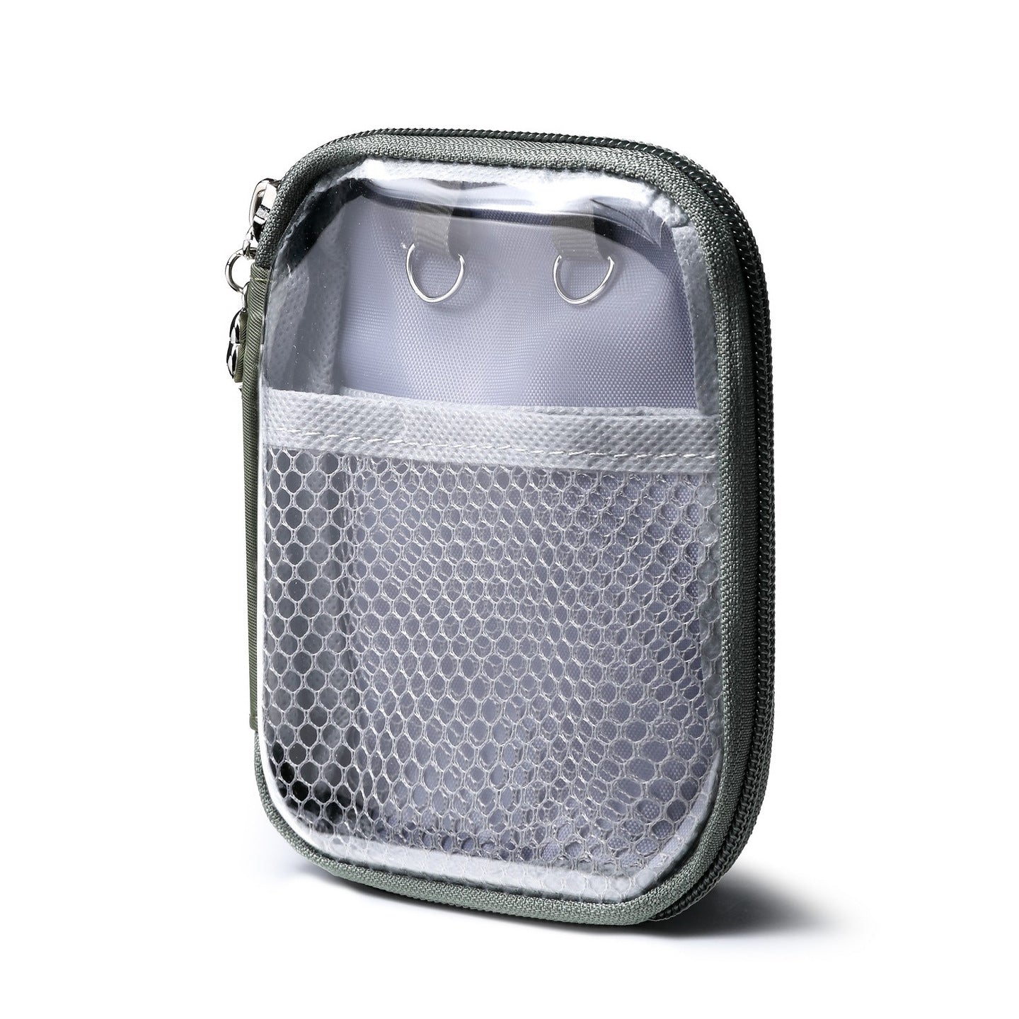Portable Makeup Pouch with Mesh Compartment for Travel and Daily Use - Organized Cosmetic Storage Bag